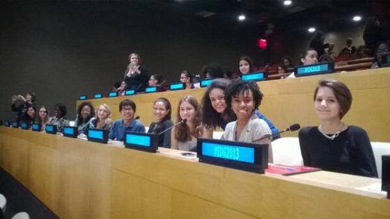 Students from my high school feminism class attended a Girls Speak Out event at the United Nations for International Day of the Girl (photo credit: Ileana Jiménez).